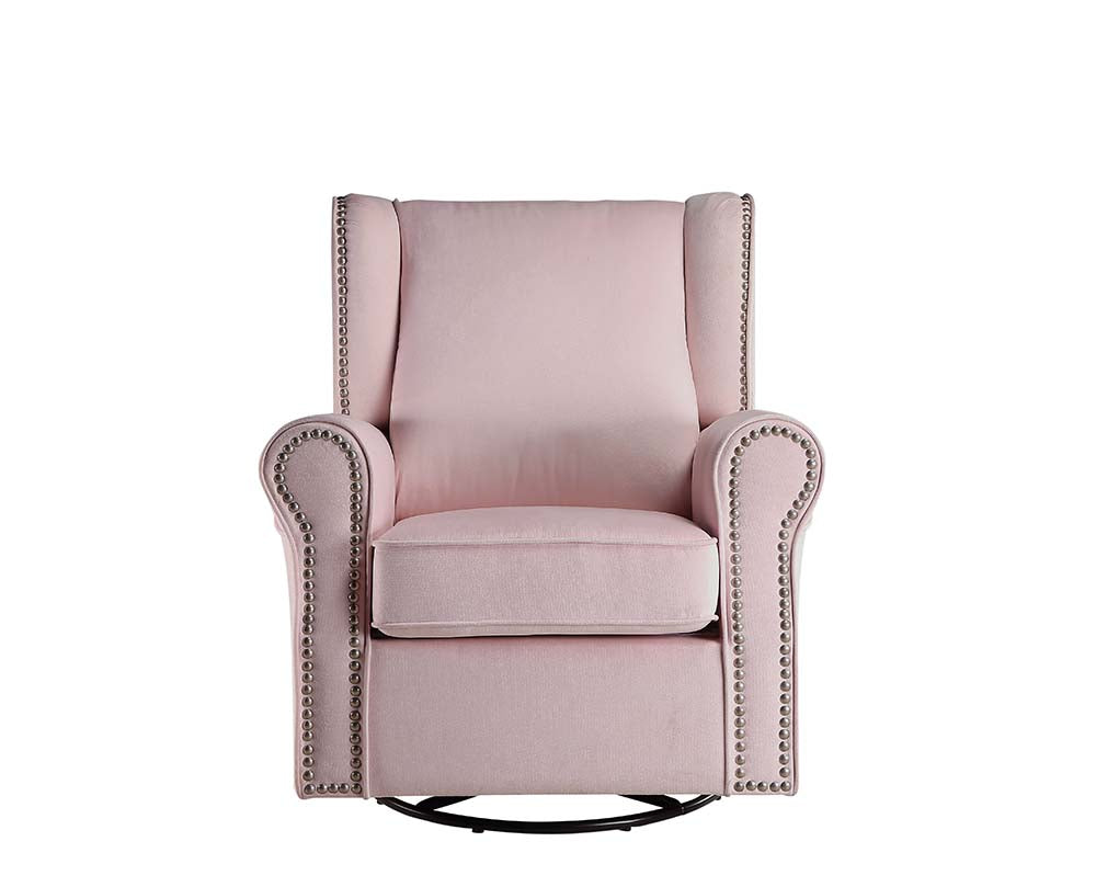 Swivel Chair w/Glider , Pink Fabric
