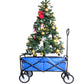 Folding Wagon Garden Shopping Beach Cart (Blue)