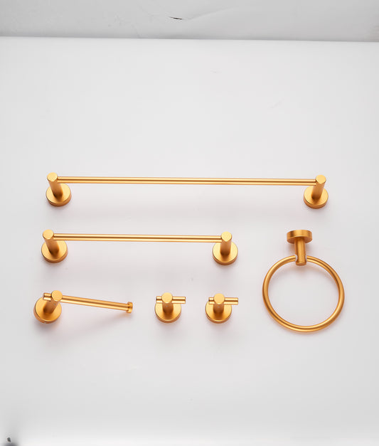 Six-piece Set of Pendants: Long Rod*1, Short Rod*1, Towel Ring*1, Toilet Paper Holder*1, Hook*2