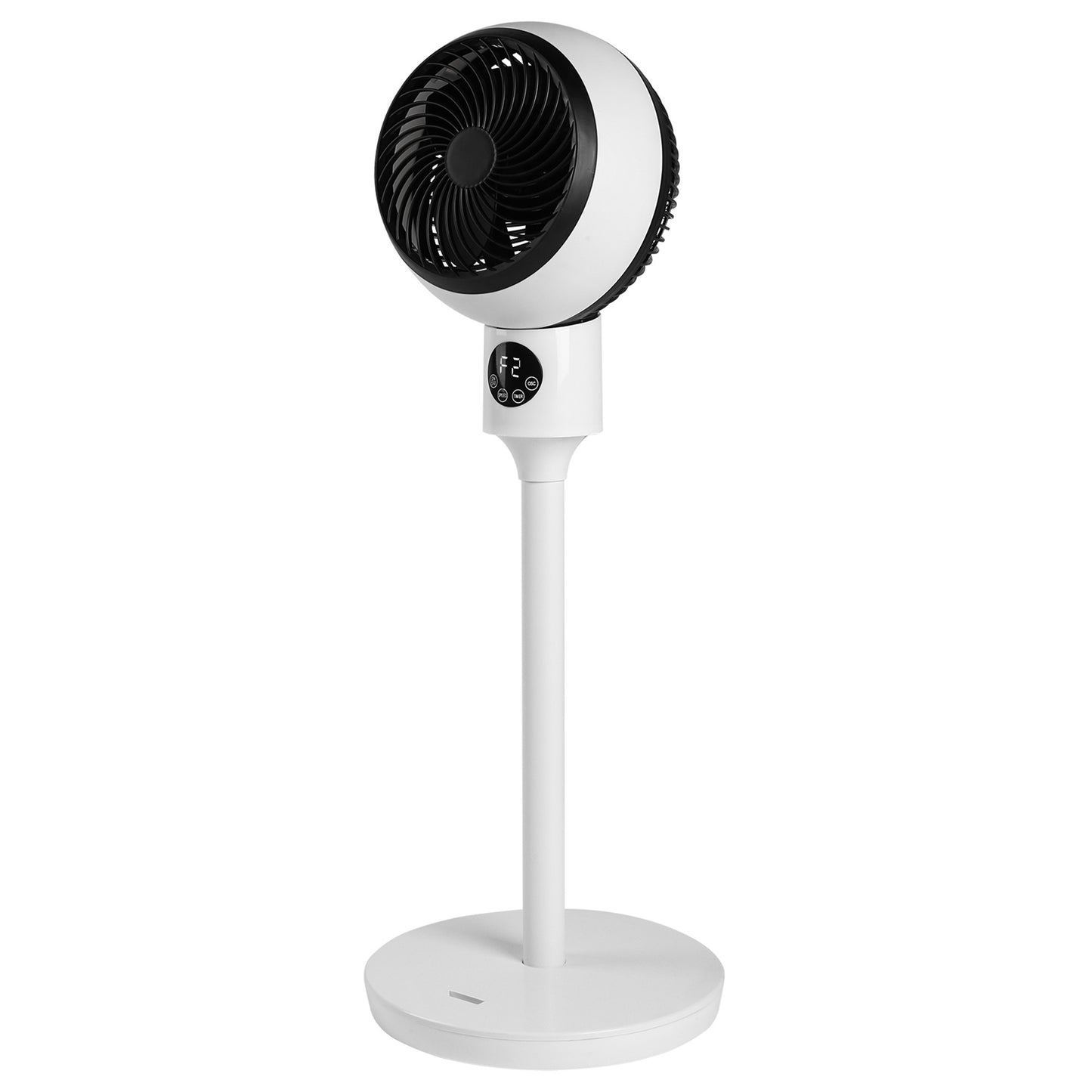 7 Inch Circulating Stand Fan with Ocillation 70° Pedestal Fan 3-Speeds,15-Hours Timing LED Display