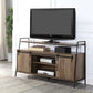 TV Stand , Rustic Oak & Black Finish