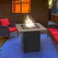 28" Square 48000 BTU Outdoor Propane Gas Fire Pit Table