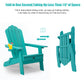 TALE Folding Adirondack Chair with Pullout Ottoman with Cup Holder, Oaversized, Poly Lumbe