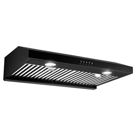 30 inch Kitchen Under Cabinet Range Hood 600CFM Stainless Steel Cooking Vented LEDs With Light