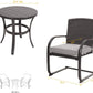 Mydepot SR 3 Piece Outdoor Patio Furniture Set Bistro Set 2 Wicker Chairs with Cushion and Coffee Table