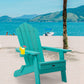 TALE Folding Adirondack Chair with Pullout Ottoman with Cup Holder, Oaversized, Poly Lumbe