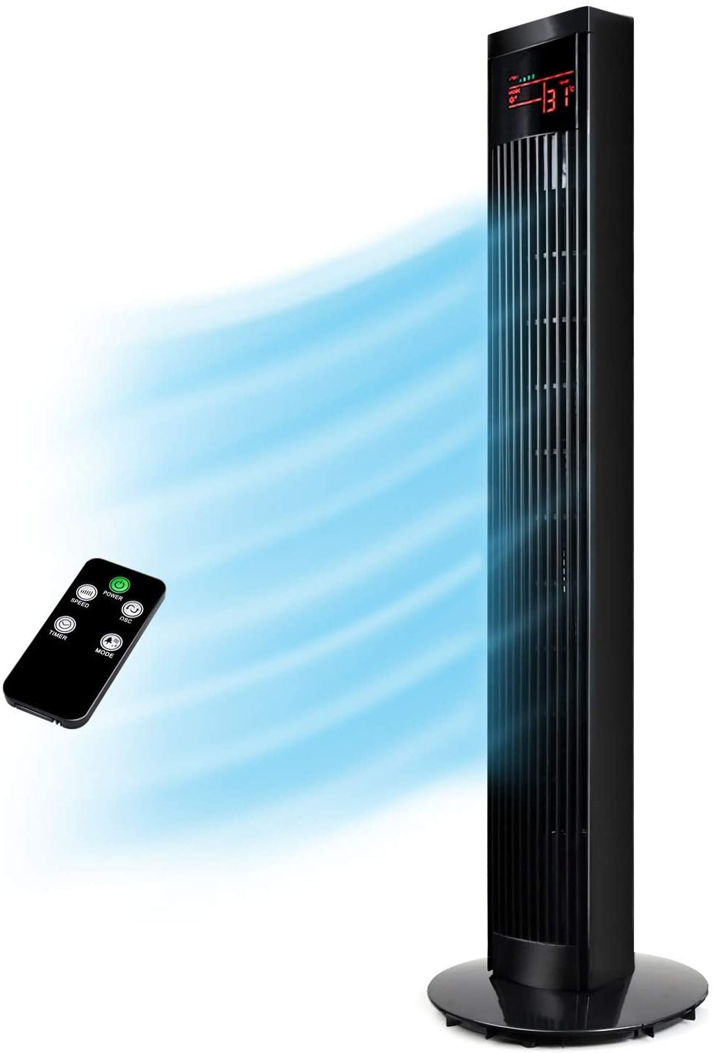 36 Inch Electric Oscillating Tower Fan with Remote Control and Large LED Display Great