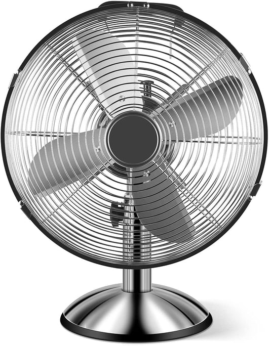 12 Inch Metal Stand Fan, Horizontal Ocillation 75°, 3 Settings Speeds