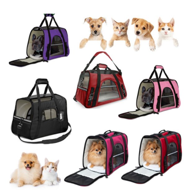 Cat Carrier,Soft-Sided Pet Travel Case Carrier for Cats,Dogs Puppy Comfort Portable Foldable Pet Bag Airline Approved Portable Foldable Travel Bag