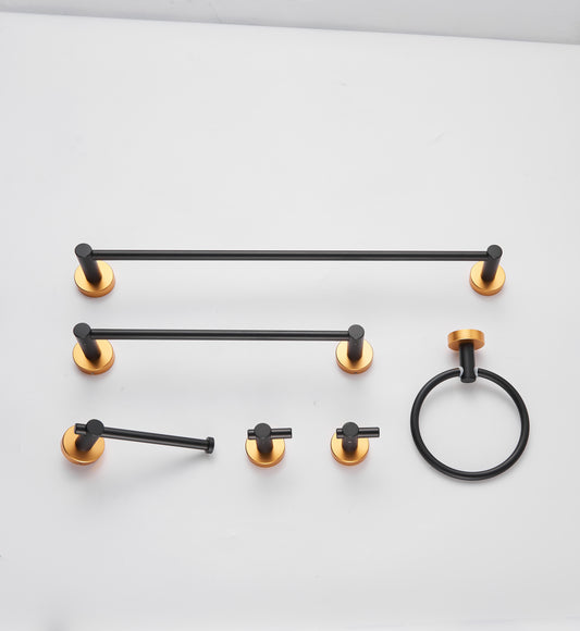 Six-piece Set of Pendants: Long Rod*1, Short Rod*1, Towel Ring*1, Toilet Paper Holder*1, Hook*2